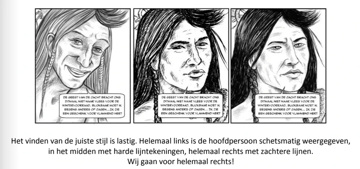 Schetspagina 4 uit de graphic novel Het Pad van de Blackfeet door Ben Art Work