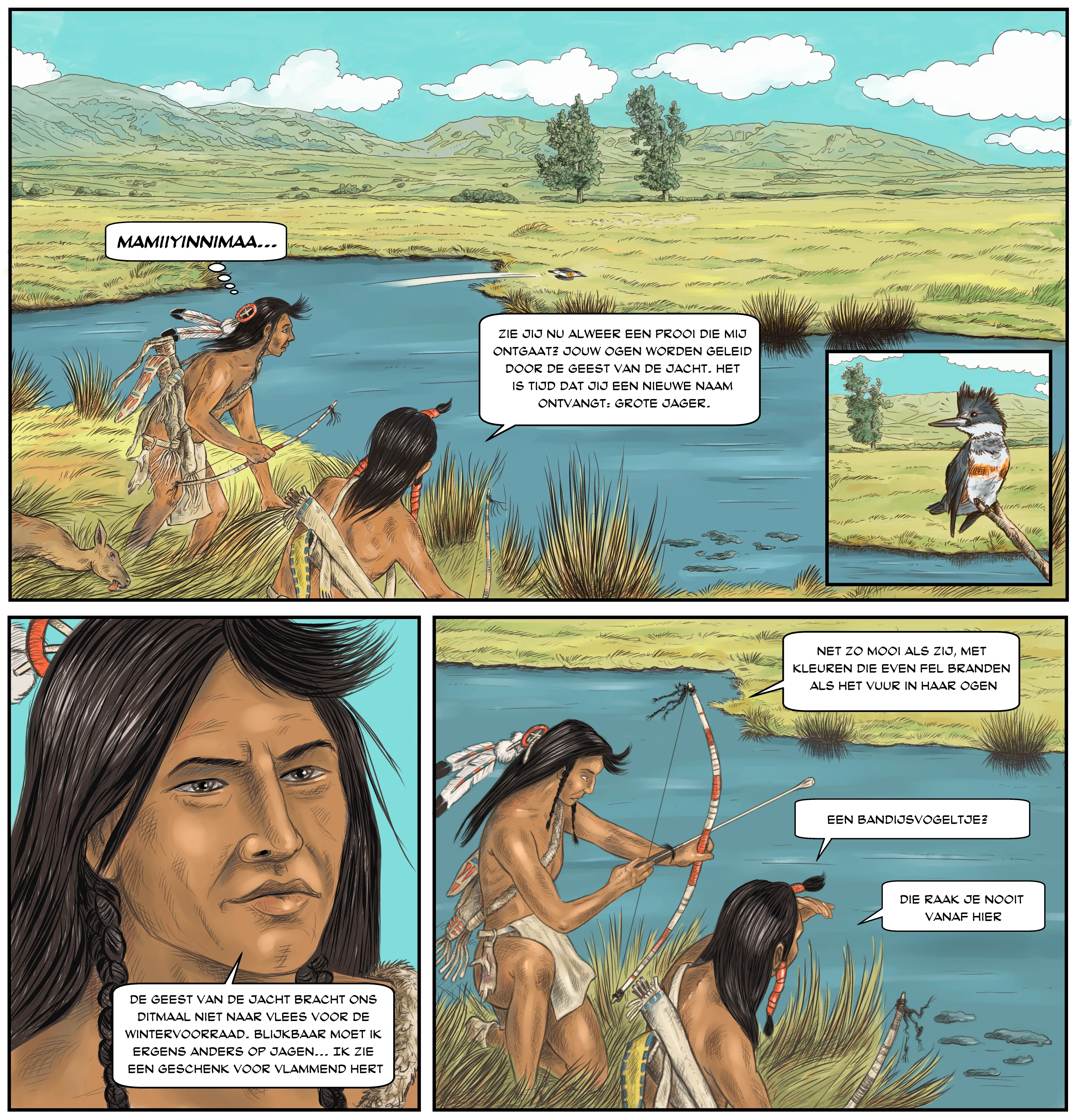 Schetspagina 5 uit de graphic novel Het Pad van de Blackfeet door Ben Art Work