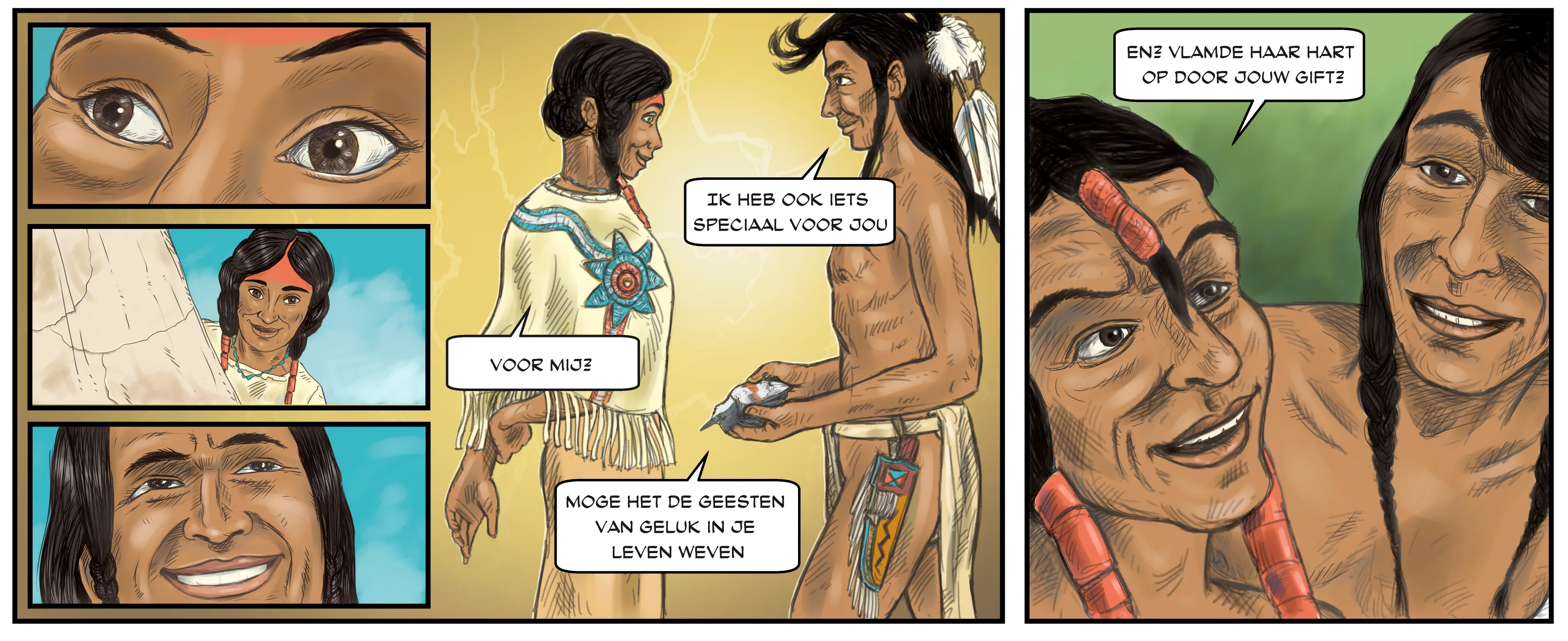 Schetspagina 6 uit de graphic novel Het Pad van de Blackfeet door Ben Art Work