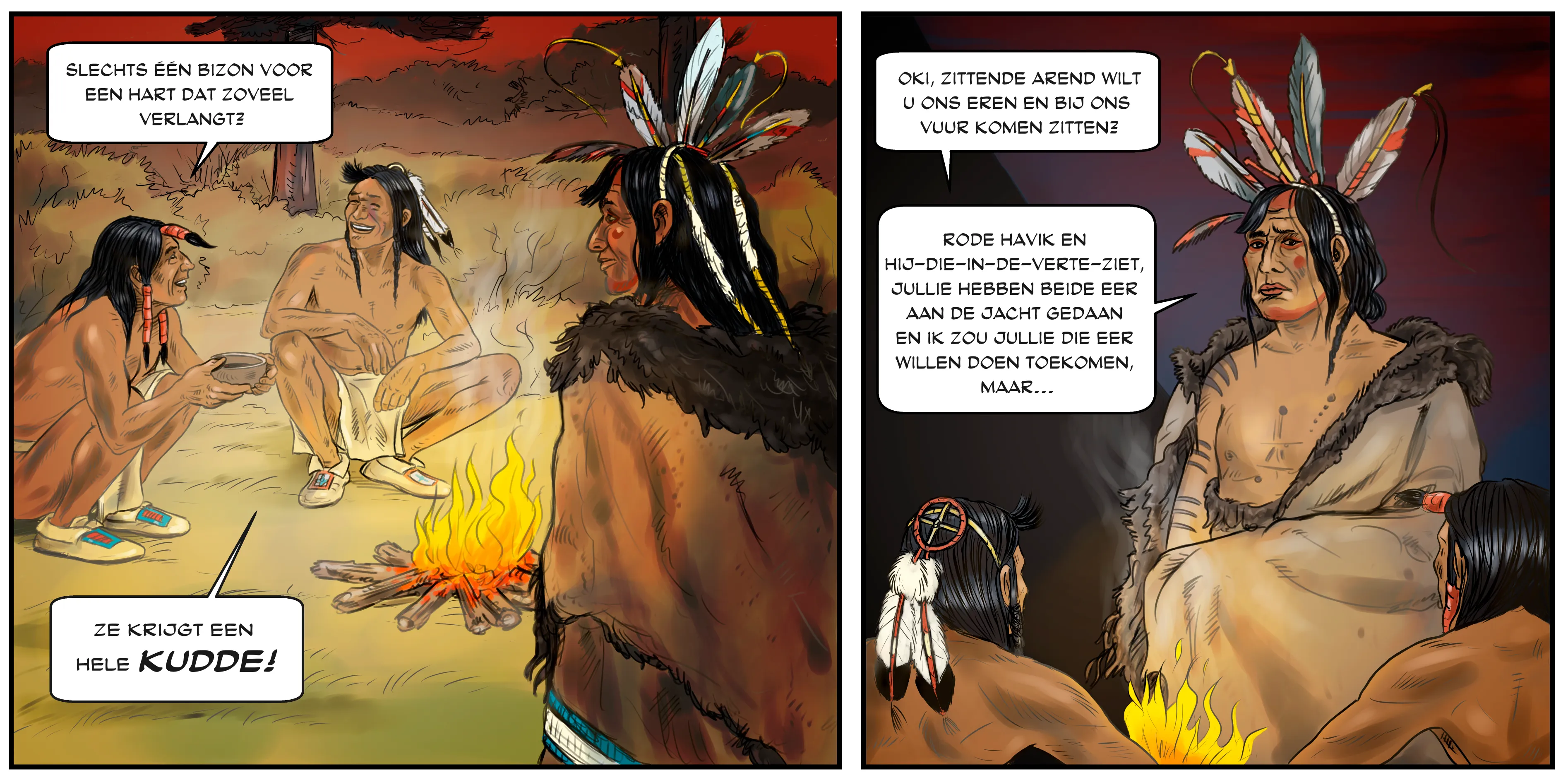 Schetspagina 7 uit de graphic novel Het Pad van de Blackfeet door Ben Art Work