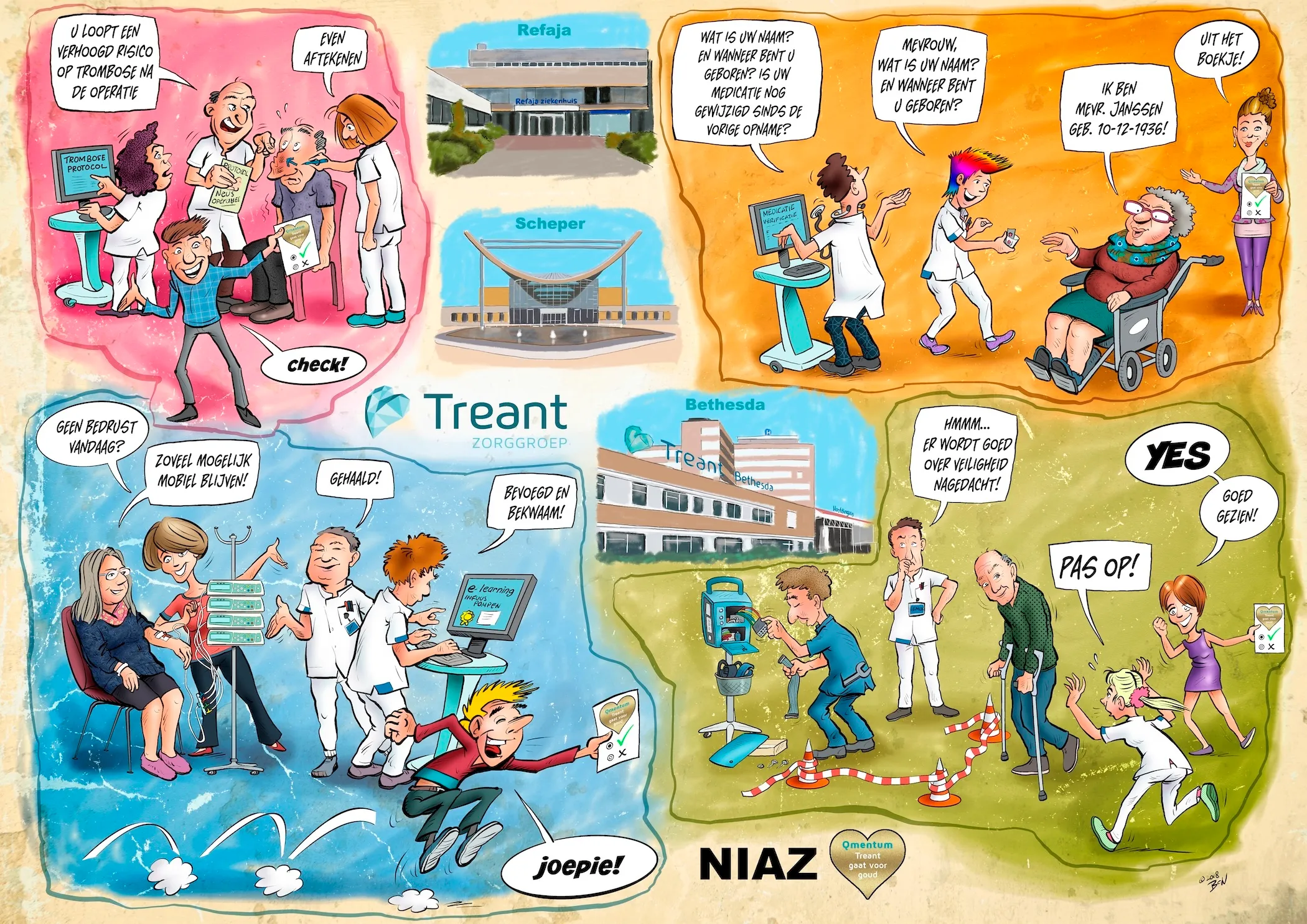 Meervoudige illustratie voor Treant Zorggroep door Ben Art Work