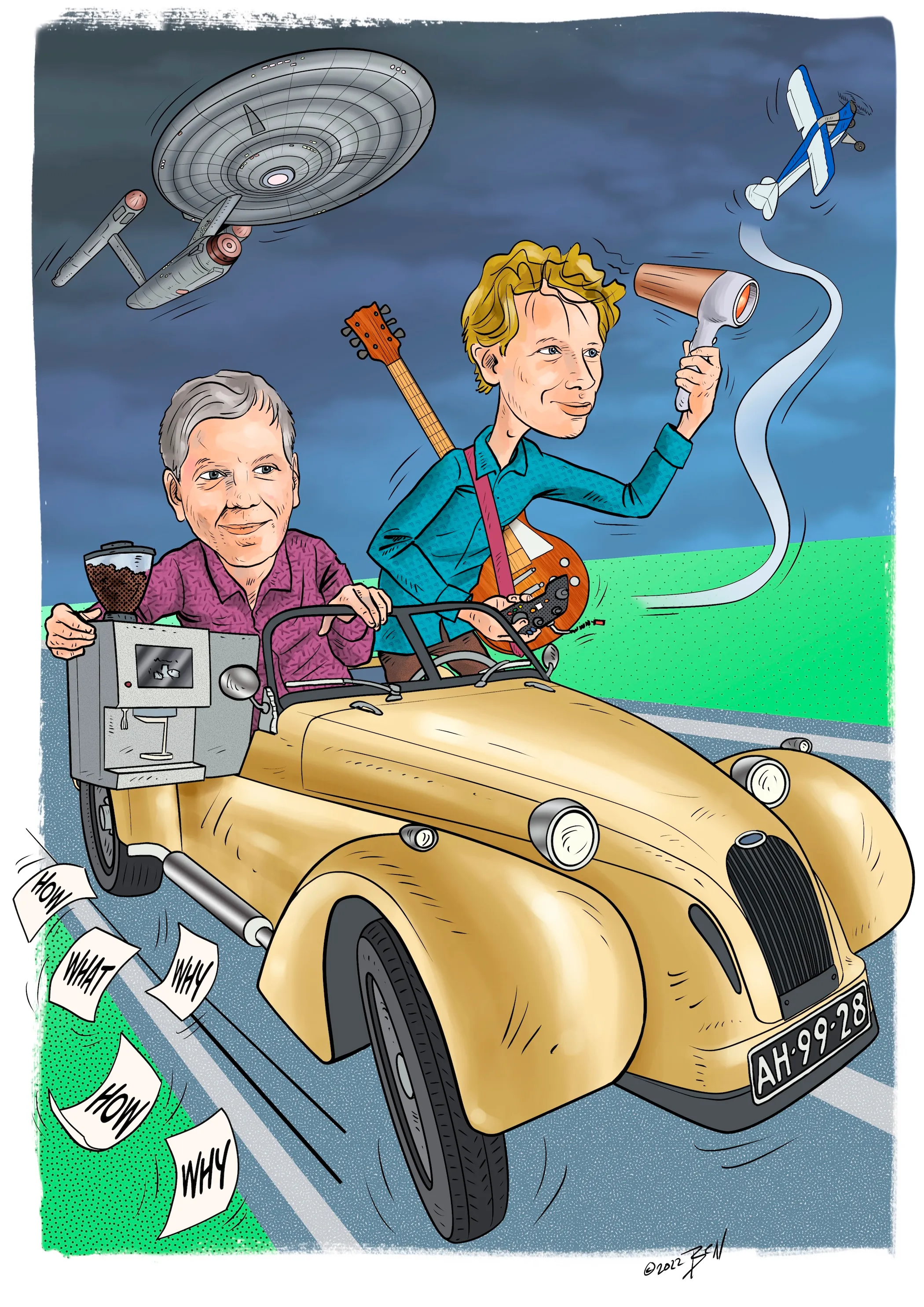 Digitaal portret in karikatuurstijl (voorbeeld 1)