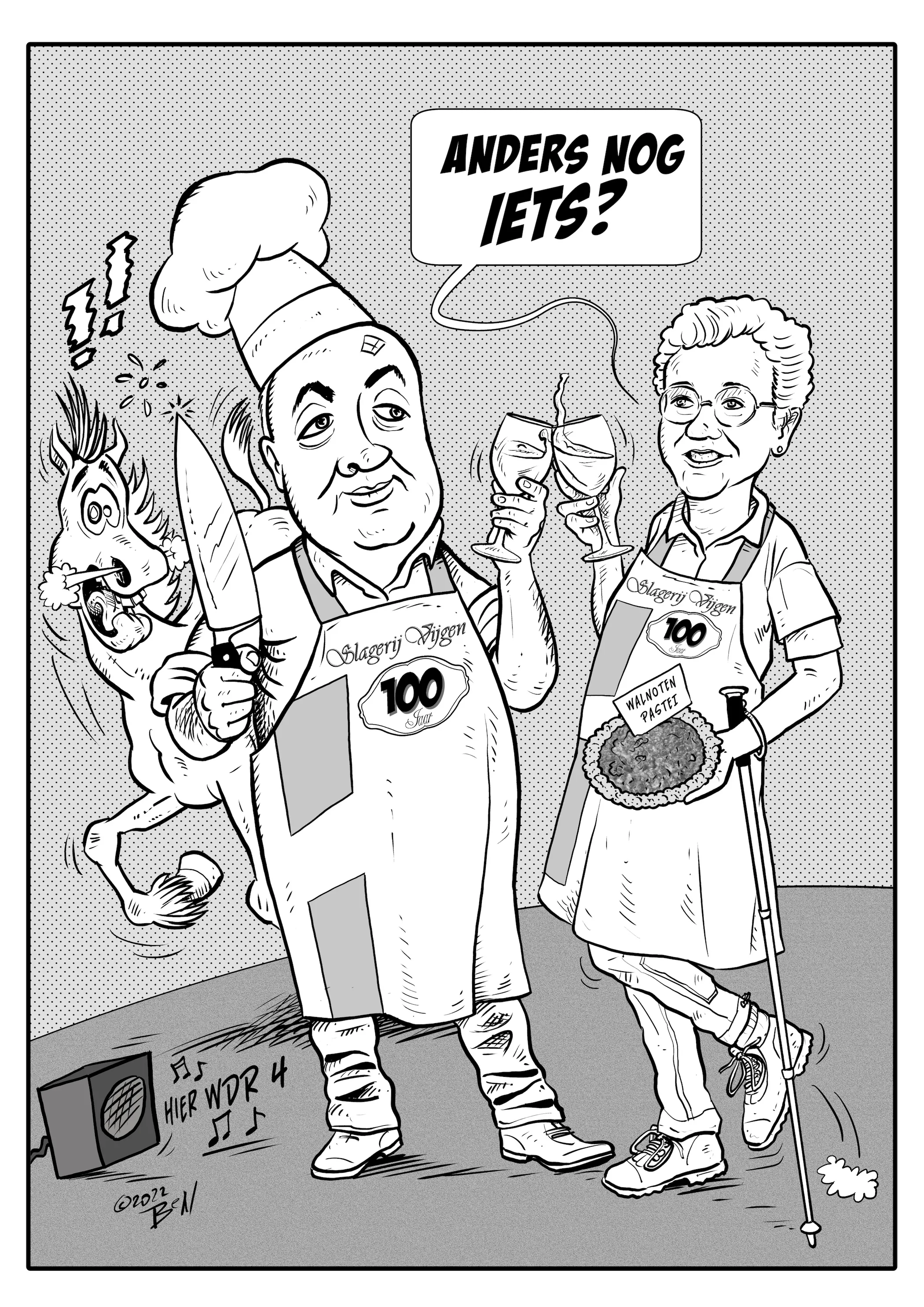 Digitaal portret in karikatuurstijl (voorbeeld 7)