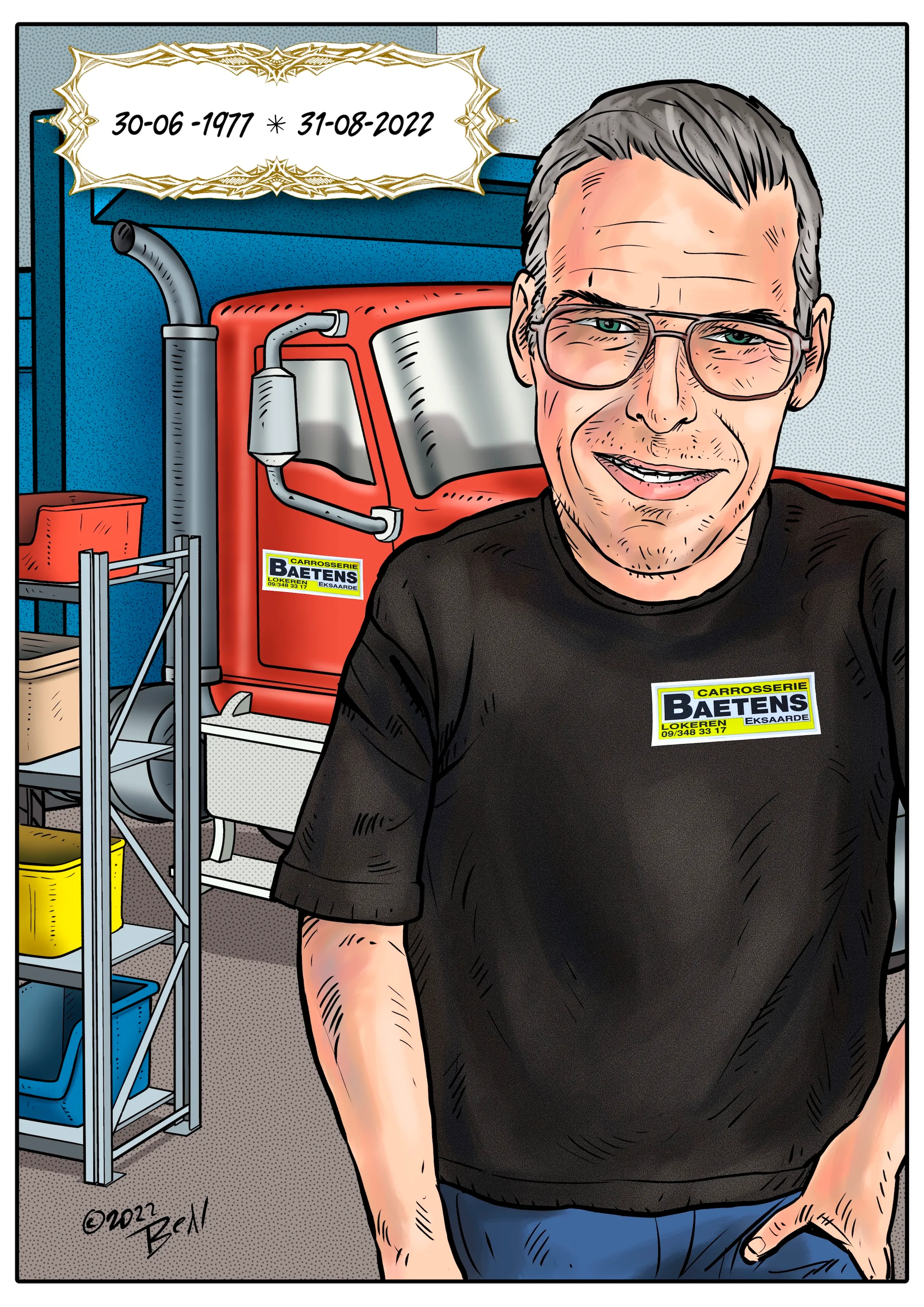 Digitaal portret in karikatuurstijl (voorbeeld 8)