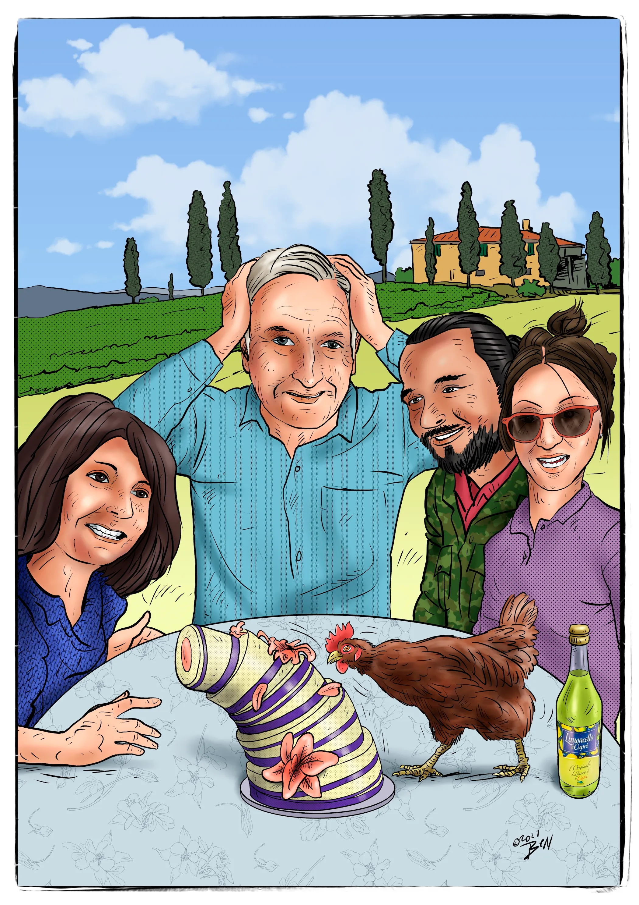 Digitaal portret in karikatuurstijl — voorbeeld 16