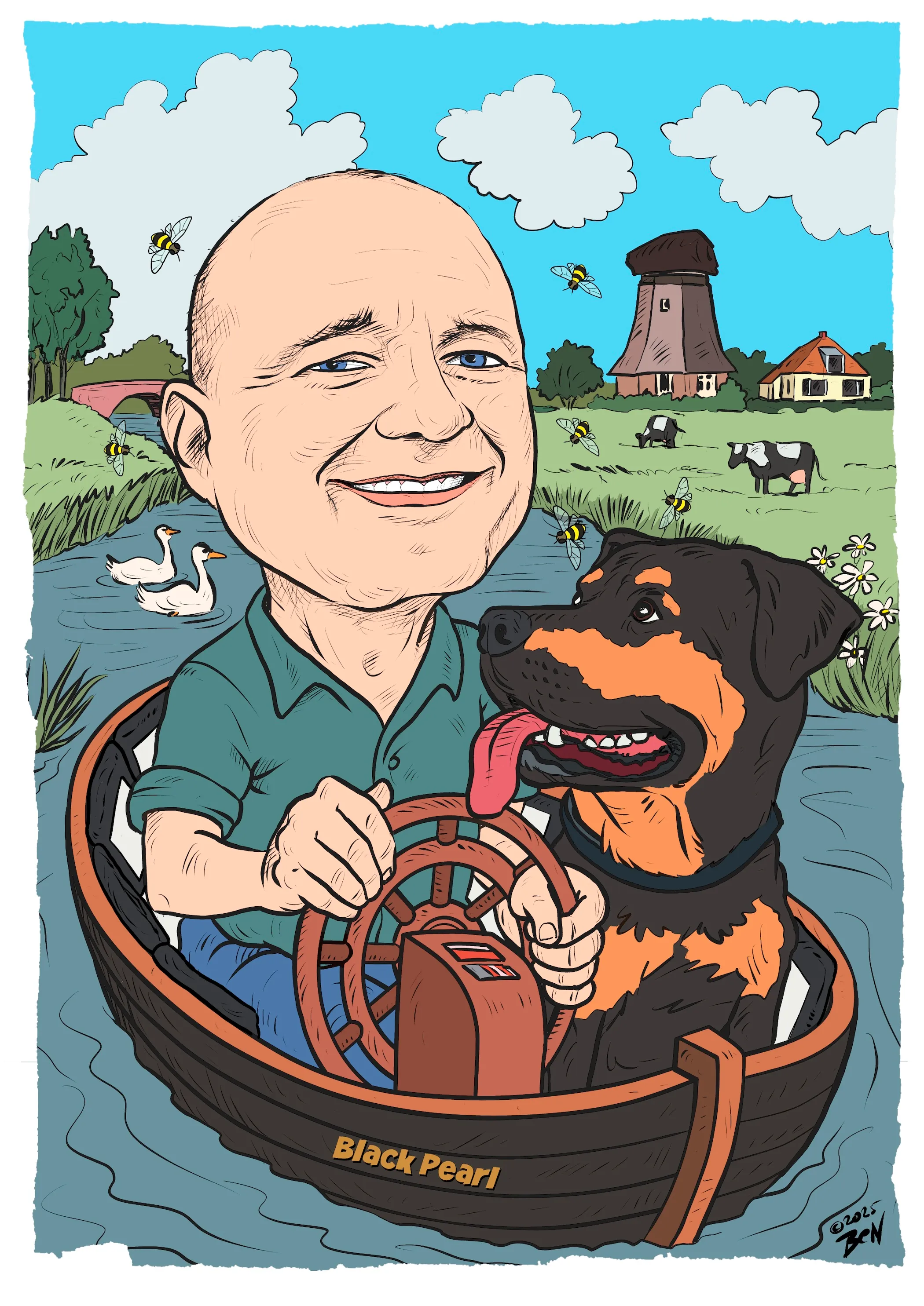 Digitaal portret in karikatuurstijl — voorbeeld 19
