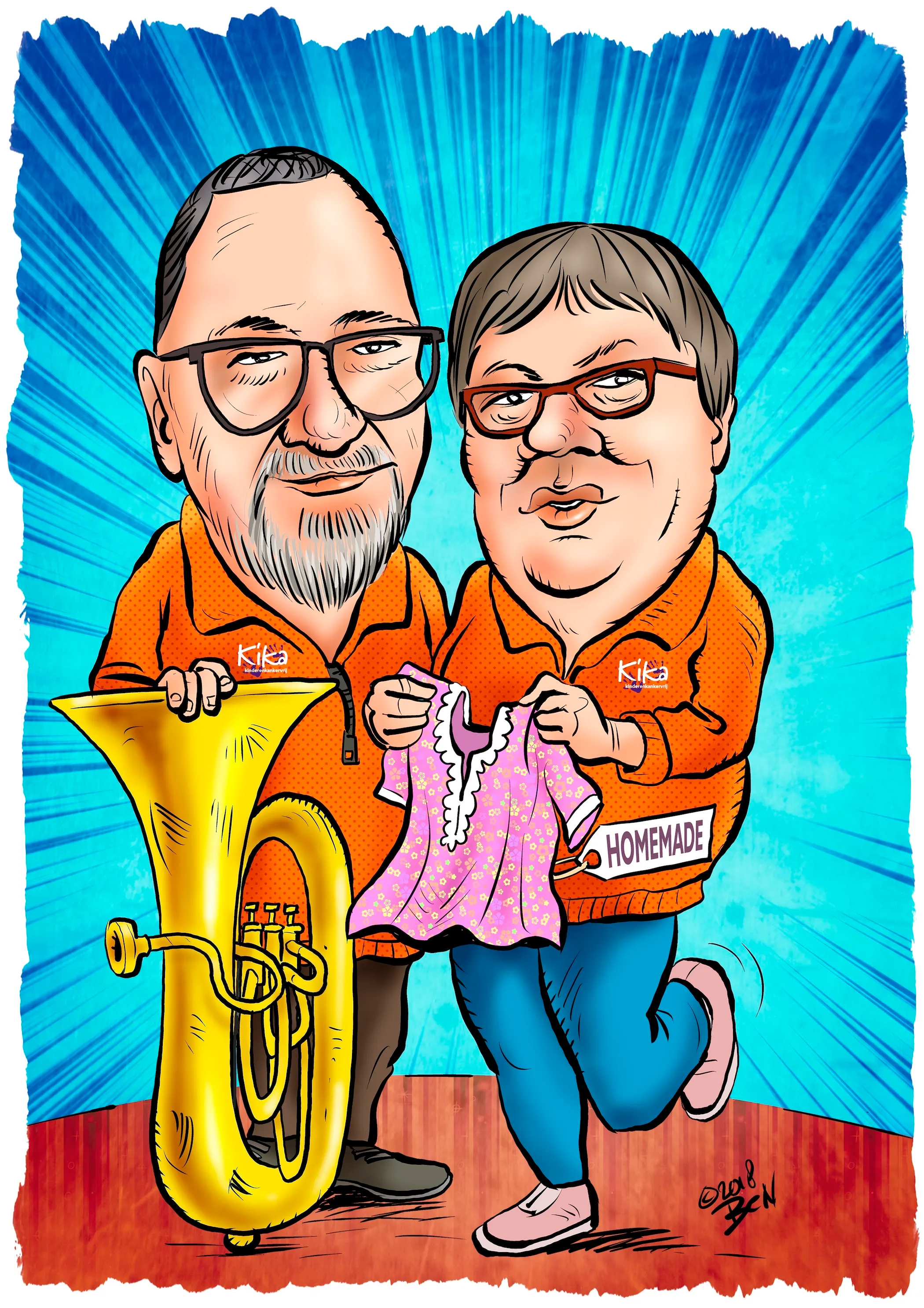 Digitaal portret in karikatuurstijl — voorbeeld 25