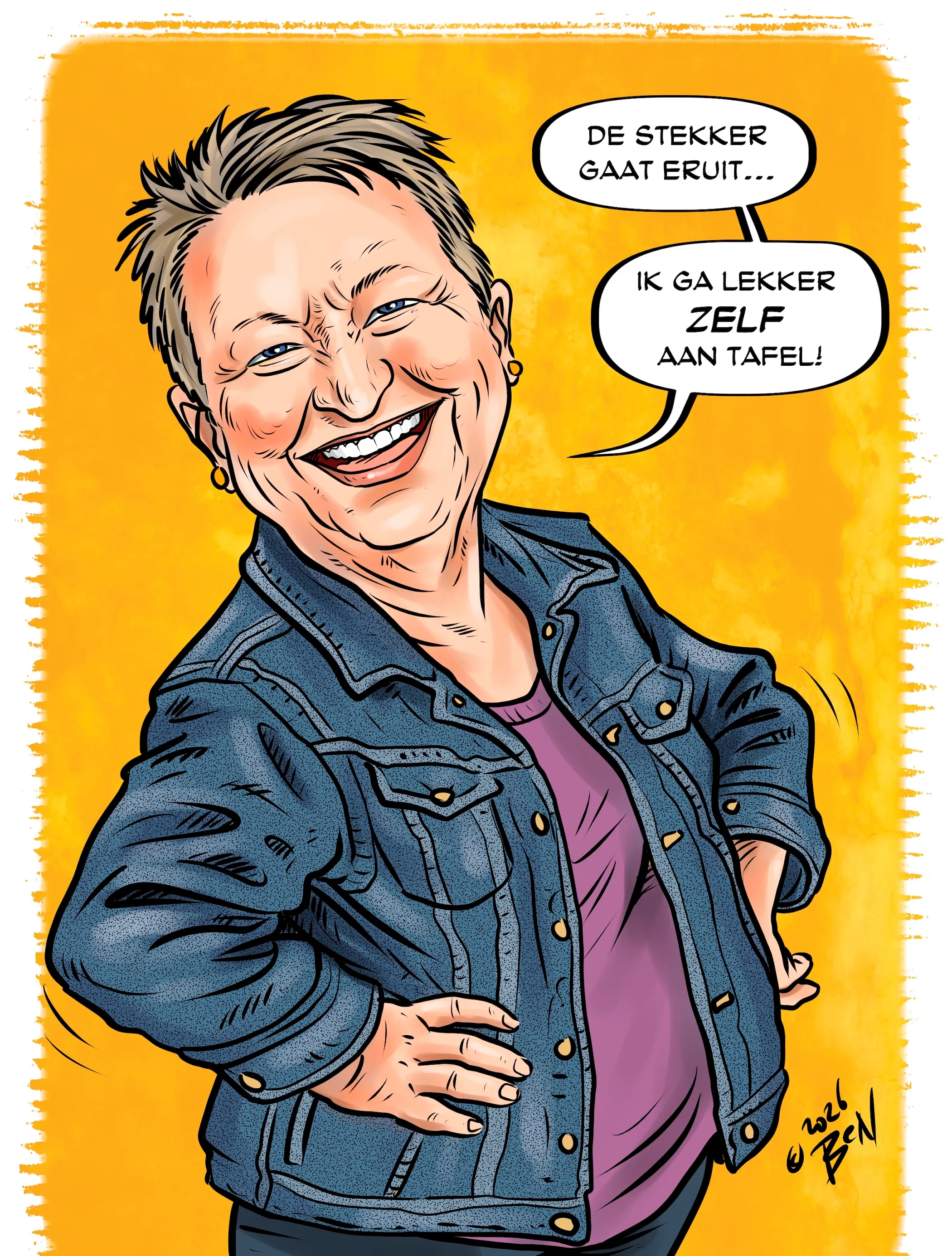 Digitaal portret in karikatuurstijl — voorbeeld 30