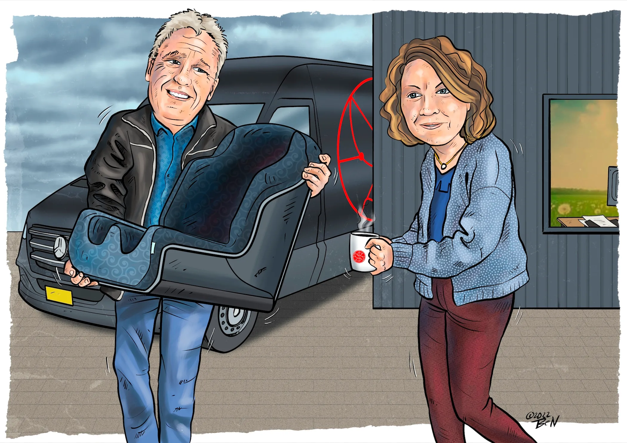 Digitaal portret in karikatuurstijl — voorbeeld 14