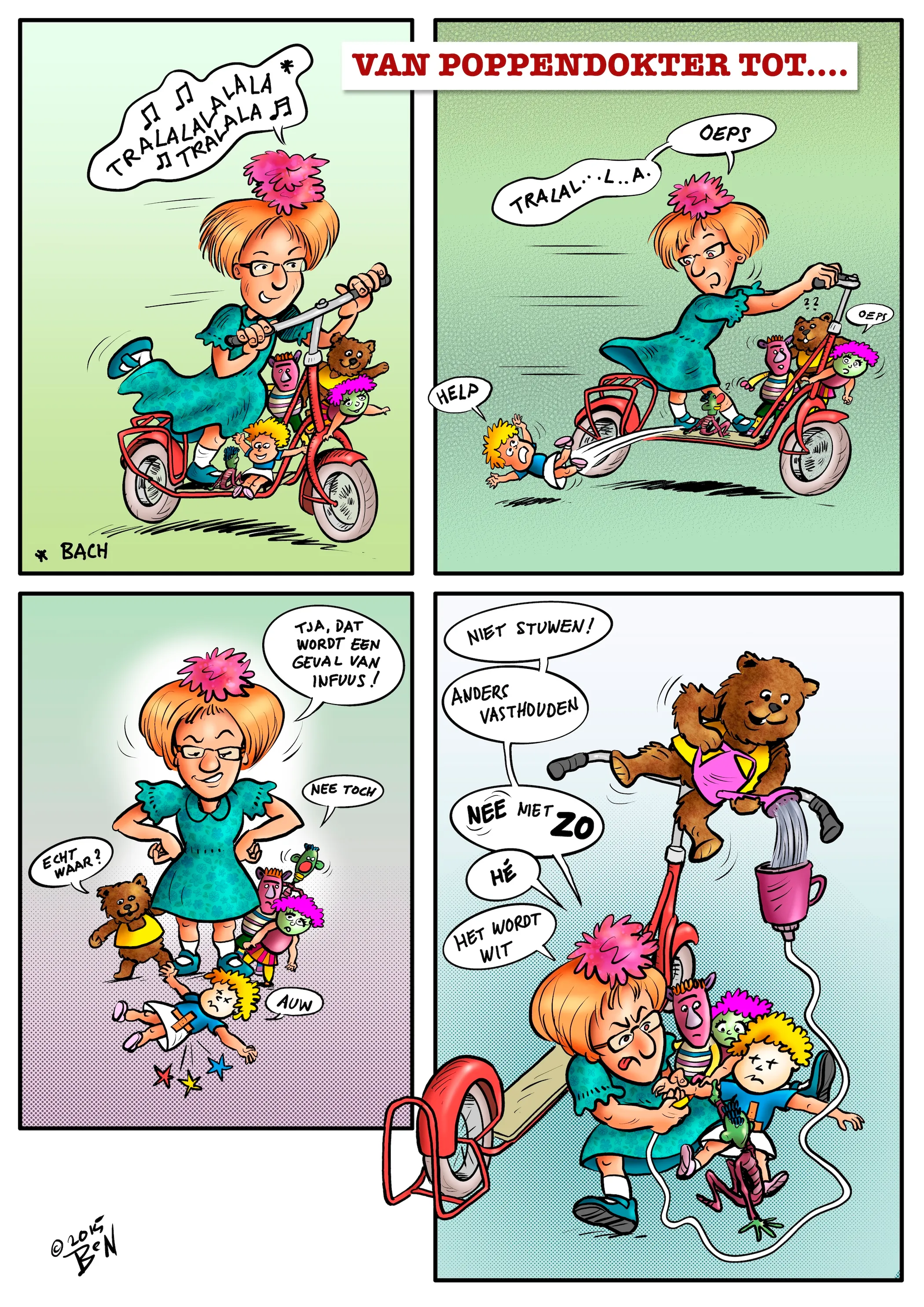Strip "Van poppendokter tot…", meerluik door Ben Art Work