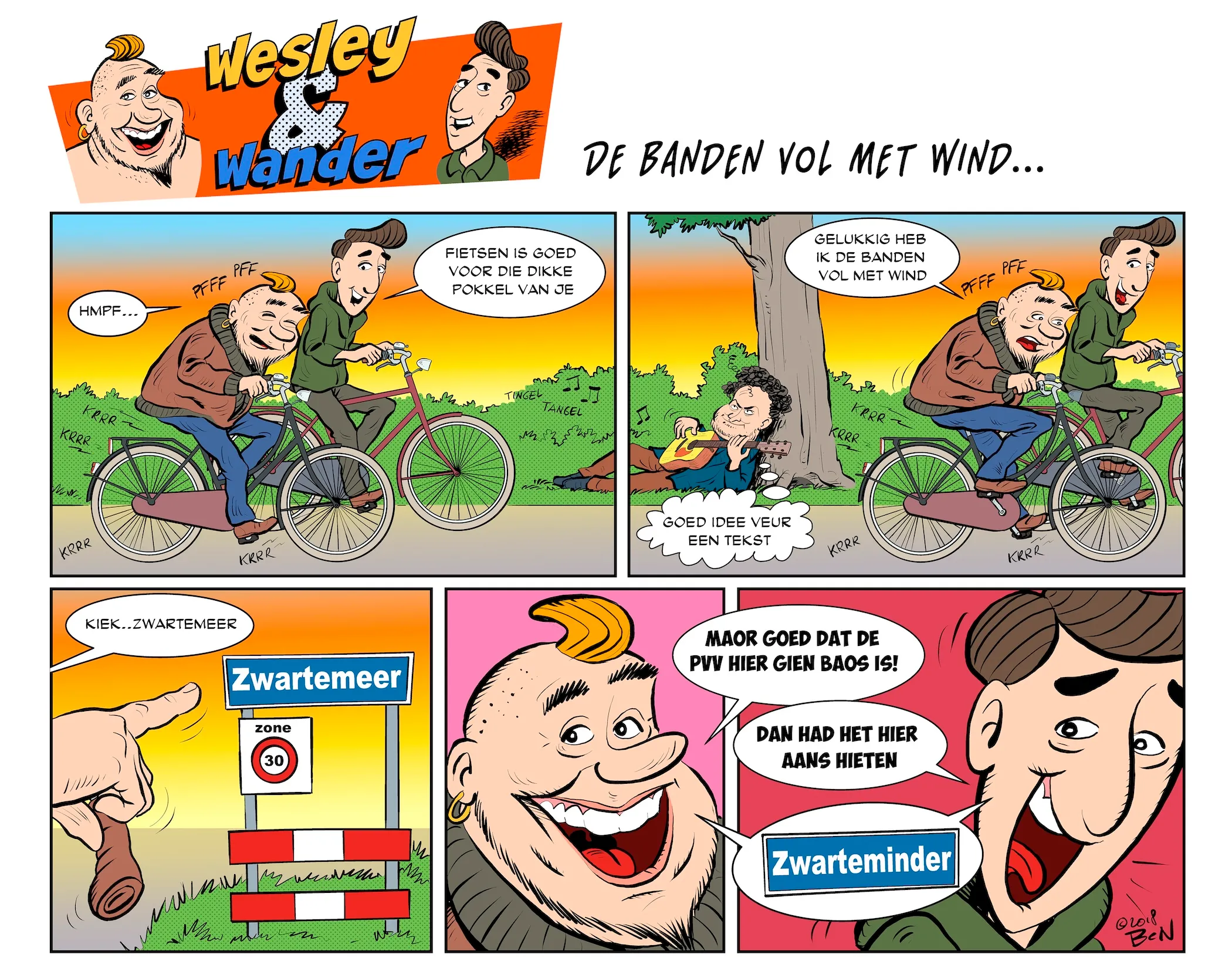 Strip "Wesley & Wander" — Drents stripverhaal door Ben Art Work