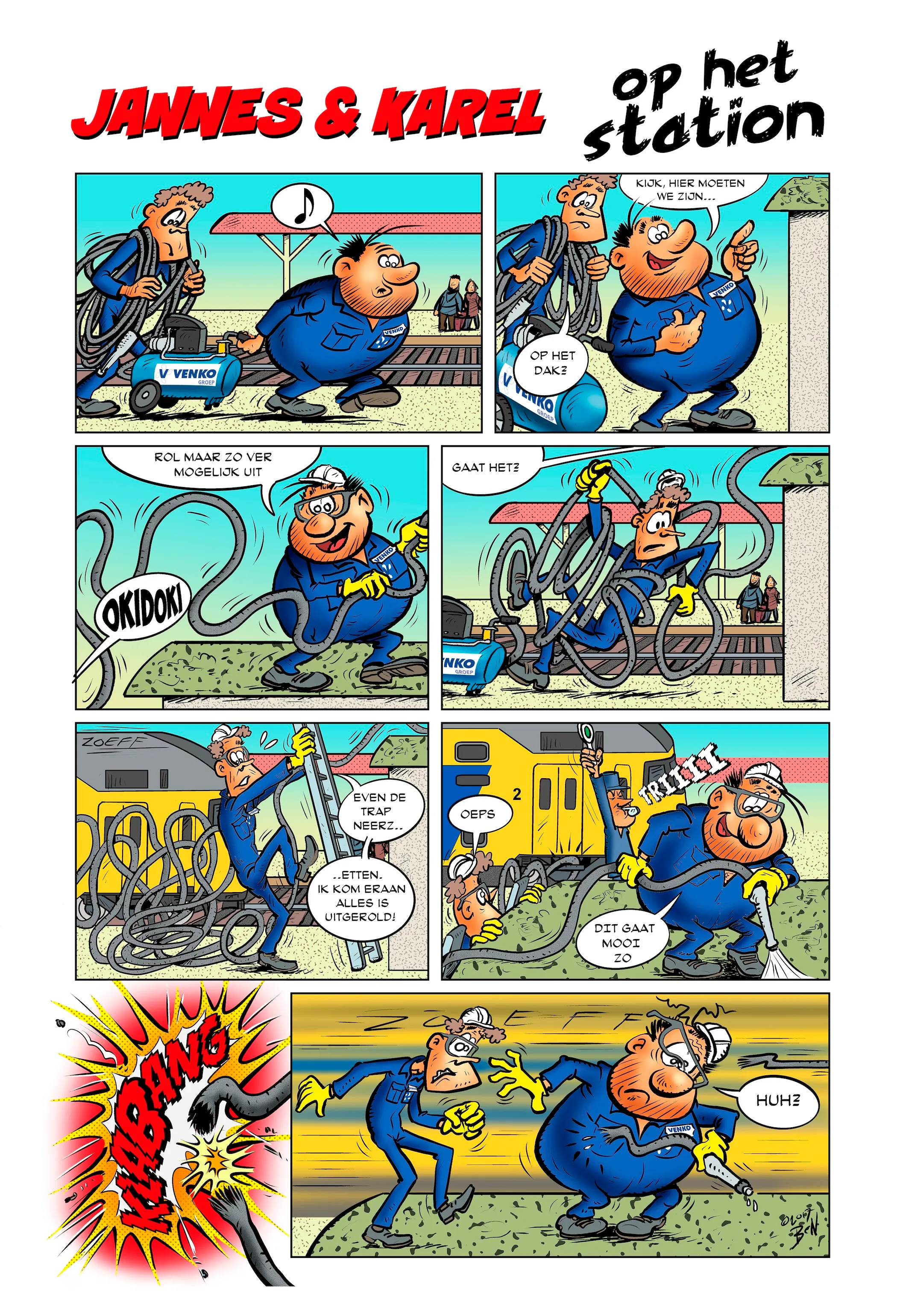 Strip "Jannes & Karel op het station" door Ben Art Work